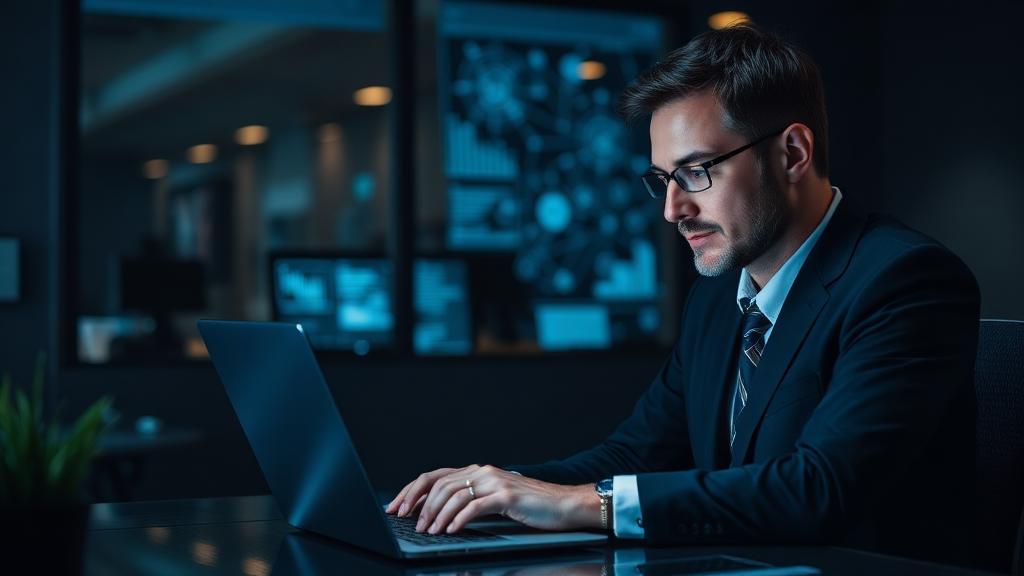 Consultor empresarial aplicando inteligência artificial na gestão